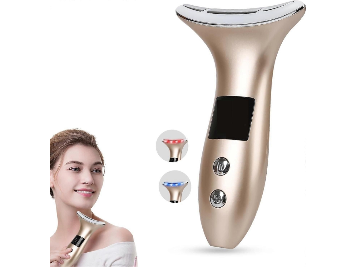 Massageador Facial com 3 Modos e Cores, 2 Faces/evolução Dourada GOKOCO