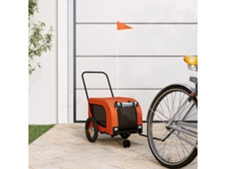 Vidaxl Reboque Bicicleta P/ Animais Tecido Oxford/ferro Laranja/preto