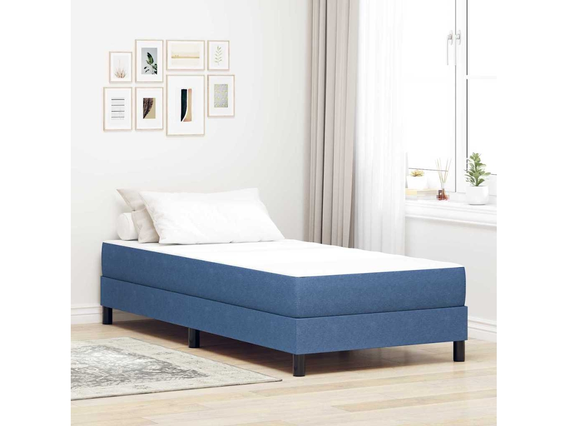 Vidaxl Colchão De Cama Com Colchão Azul 90 X 200 Cm Tecido