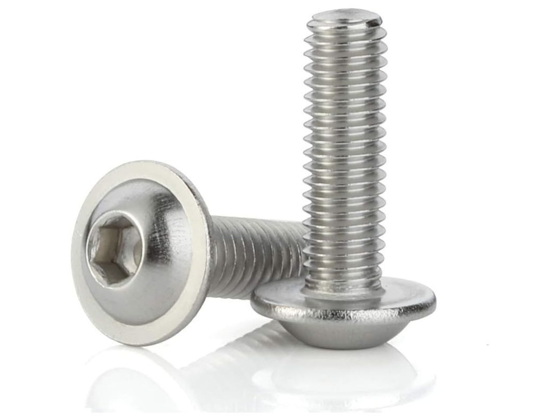 Tornillos de cabeça redonda com brida M4 0.7x10mm aço inoxidável 304 100 unidades S/MARCA