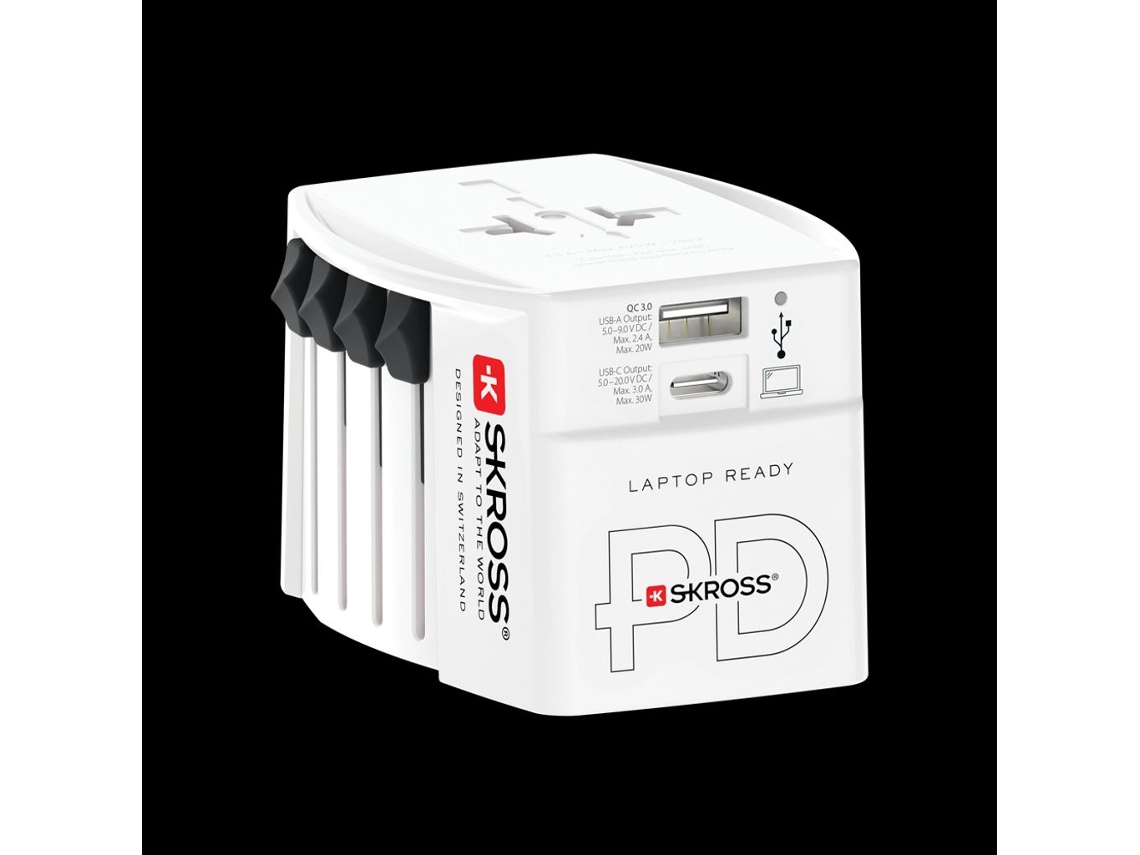 Adaptador De Viagem Universal Skross Com Usb, A/usb, C 30w Pd