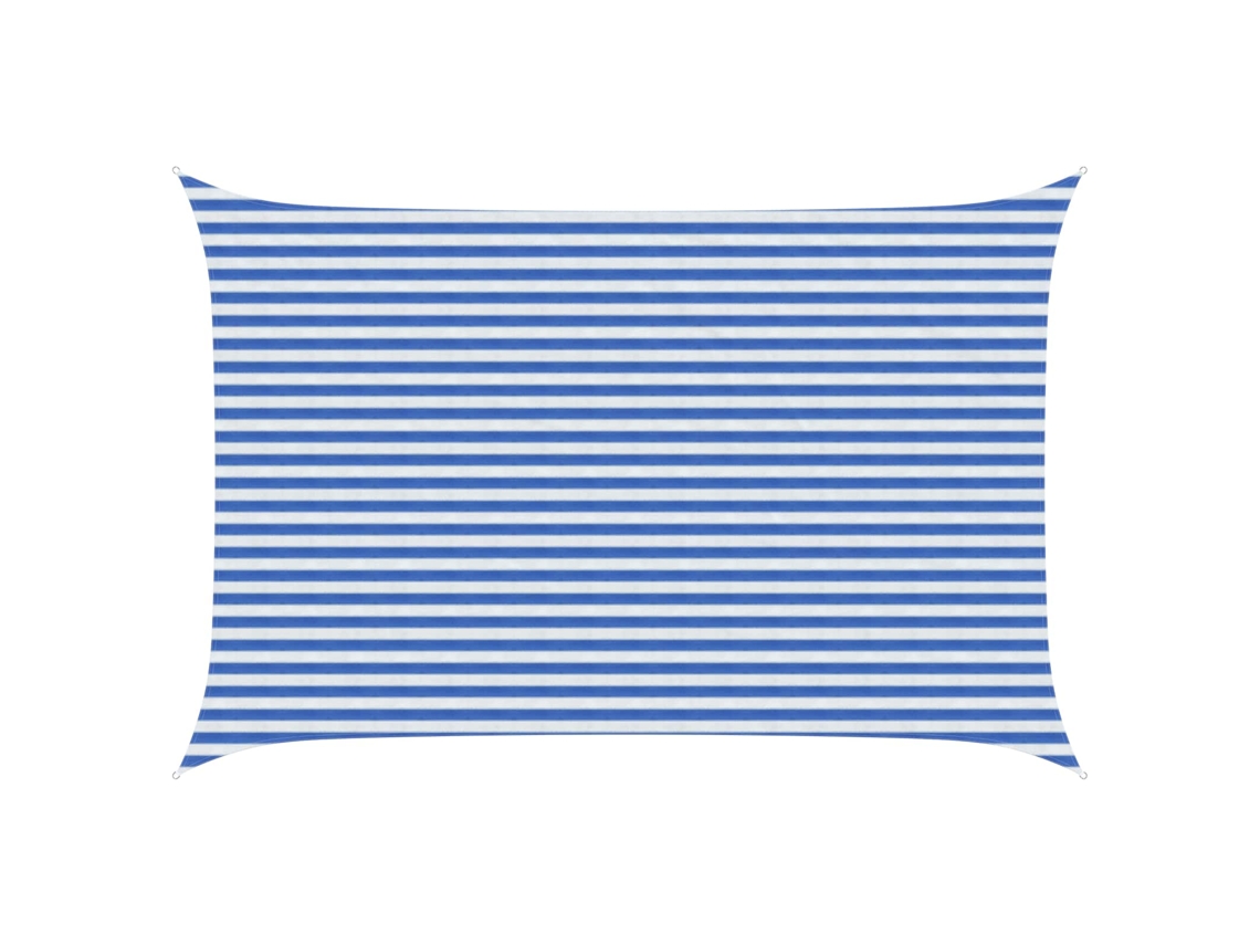 Vidaxl Vela De Sombra 3 X 5 M Hdpe Retangular Azul E Branco