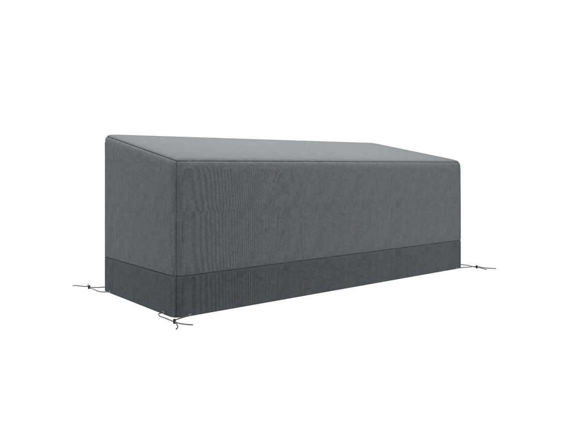 Jardim 3 Peças BTFORUS, 2 cadeiras com almofadas, mesa de centro, vidro, cinza