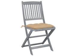 Maison Exclusive - Cadeiras Exterior Dobráveis C/ Almofadões 4 Pcs Acácia Maciça