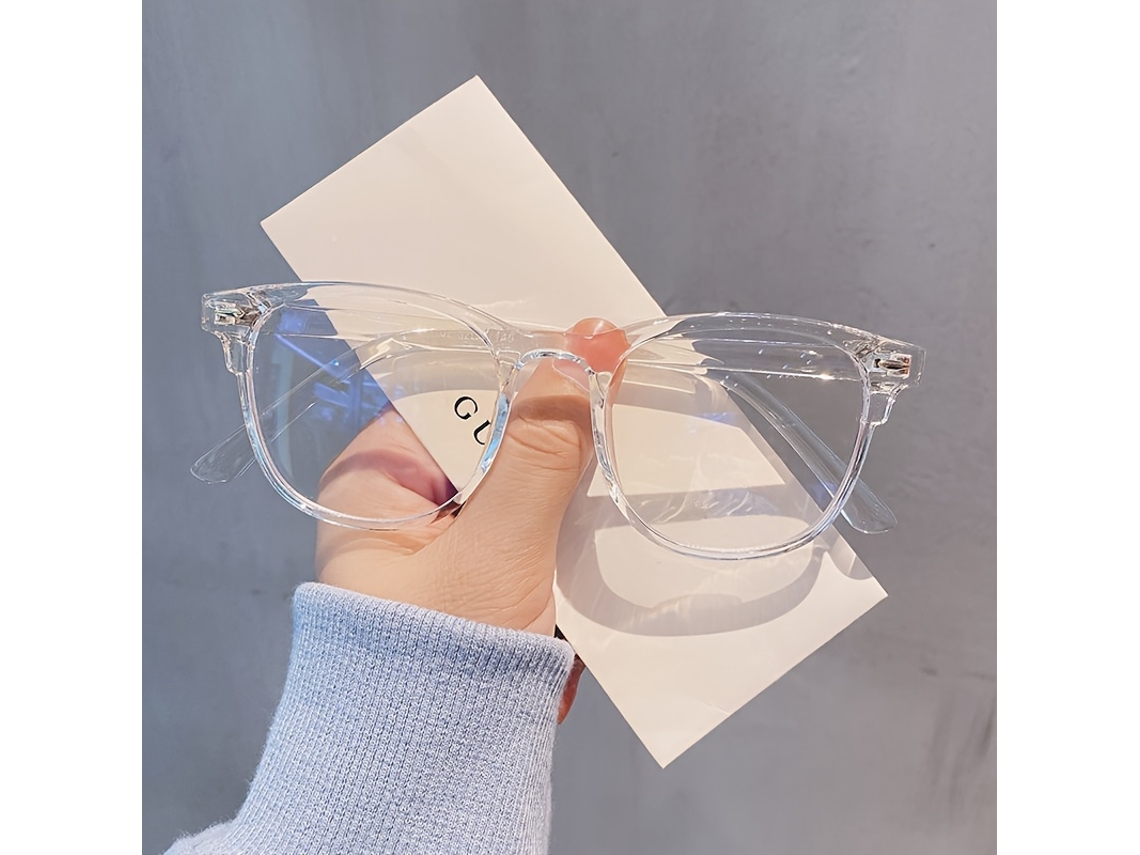 Óculos Unissex Estilo Retro, Design Minimalista, Armação Quadrada Elegante, Proteção Contra Luz Azul Ideal para Uso em Computadores. STELASPLEN