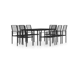 Dining Set, Dining Sets Vidaxl Preto Aço (mesa Com 200 Cm De Comprimento)