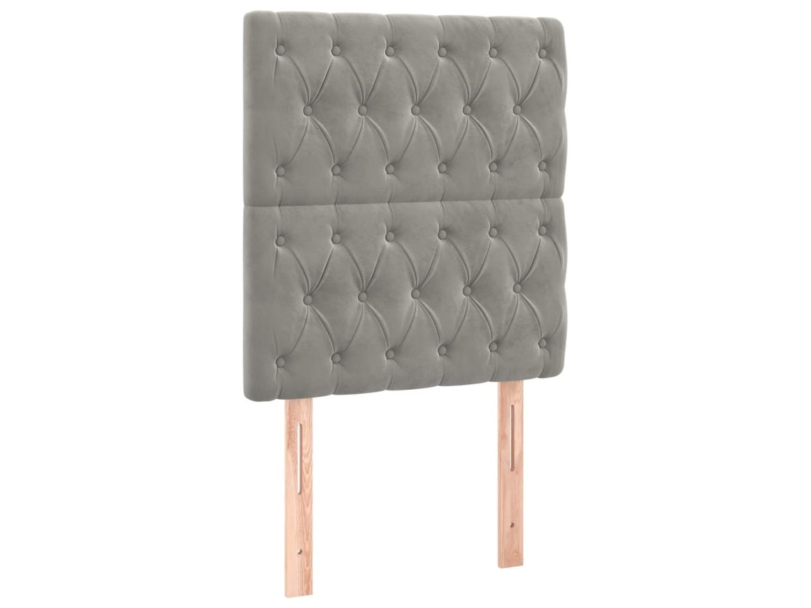 Cabeceira Cinza Claro 80x7x118/128 Cm Veludo MAISON EXCLUSIVE