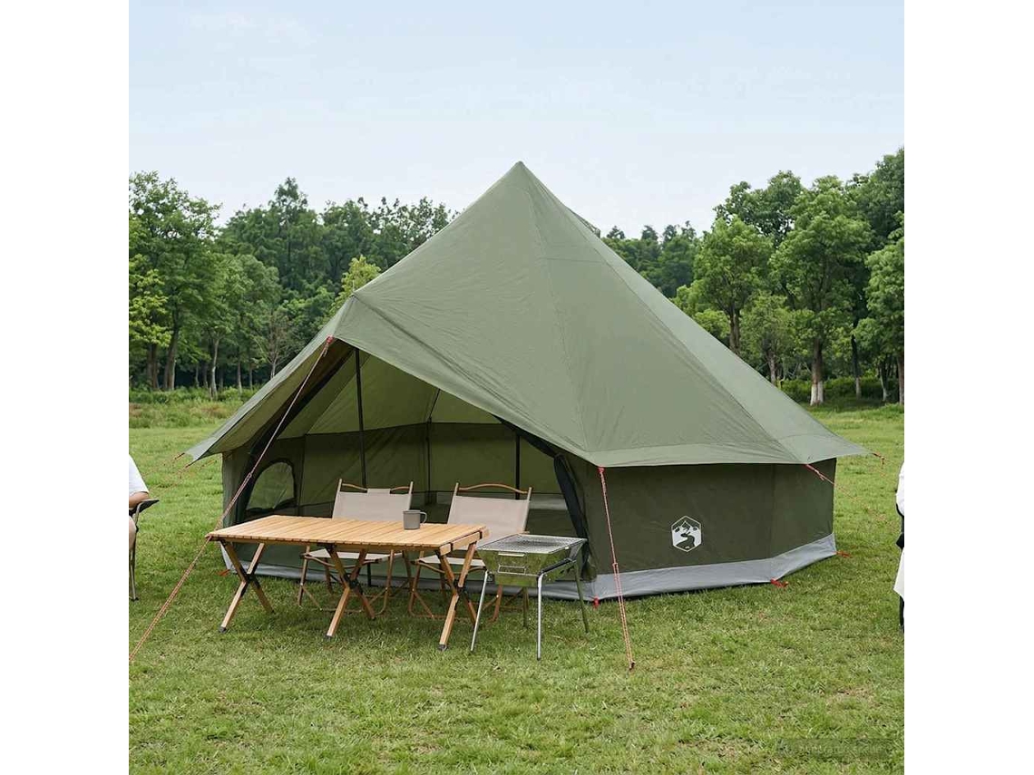 Vidaxl Barraca Tipi 10 Pessoa Verde-azeitona Poliéster E Aço