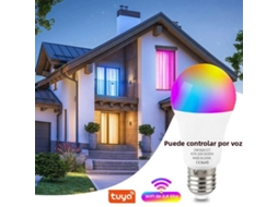 (1 Modelo Wifi) Lâmpada Led Inteligente E27 Rgbcw 15w 100-240v Com Controle Por Aplicativo E Voz