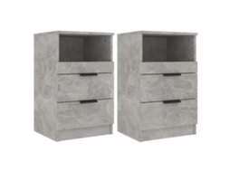 Bedside Cabinet, Bedside Cabinets Vidaxl Cinzeto Compensado (n/a)