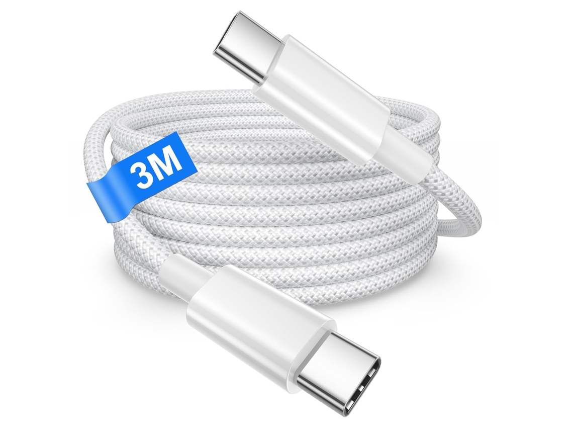 Cabo Samsung Extra Longo Tipo C Para Tipo C E Iphone 15 3m 3 Metros Brilvibera