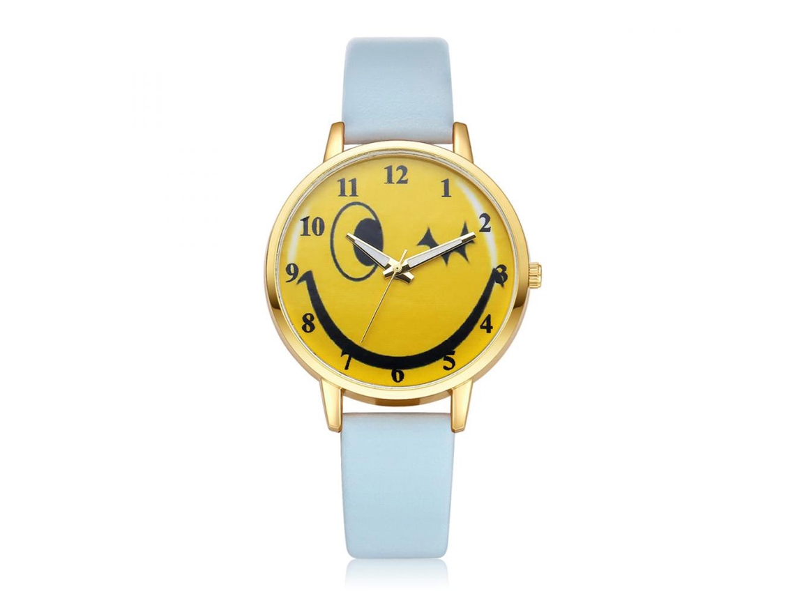 Reloj De Pulsera Analógico De Cuarzo Con Correa Pu Y Caja De Aleación Ivpai (azul)