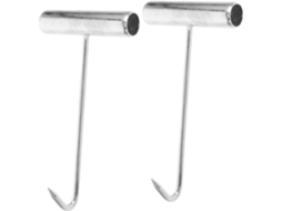 2 Ganchos Em T De Ferro Galvanizado Para Processamento Carnes, 15 Cm