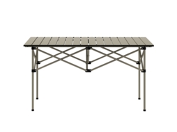 Mesa Camping Enrolável Alumínio Cáqui 95x55cm VELTRIX