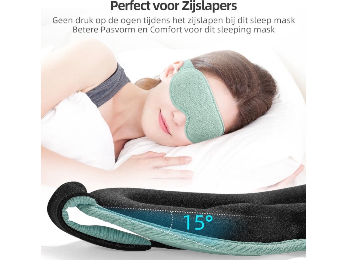 Máscara de Dormir 3d com Bloqueio de Luz, Espuma Viscoelástica para os Olhos e Ajuste Nasal, Ideal para Quem Dorme de Lado e para Viagens AQUAFORGE