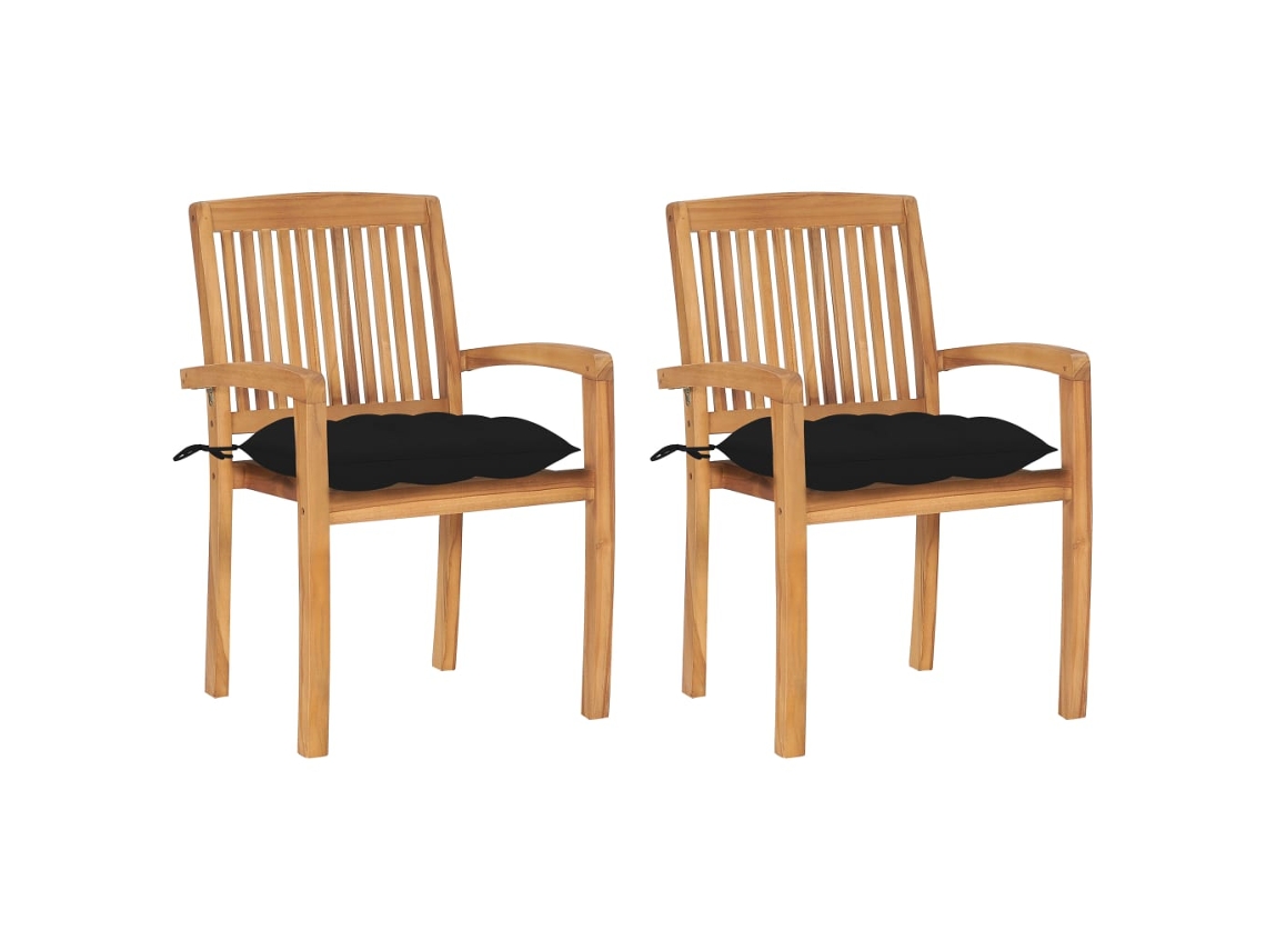 Garden Chair, Garden Chairs Vidaxl Preto Teca (n/a)