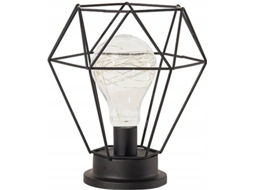 Candeeiro de Mesa Decorativo HSLA Retro LED (Preto - Ferro)