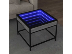 Vidaxl Mesa De Centro Luzes Led Infinity 50x50x41 Cm Cinzento Sonoma