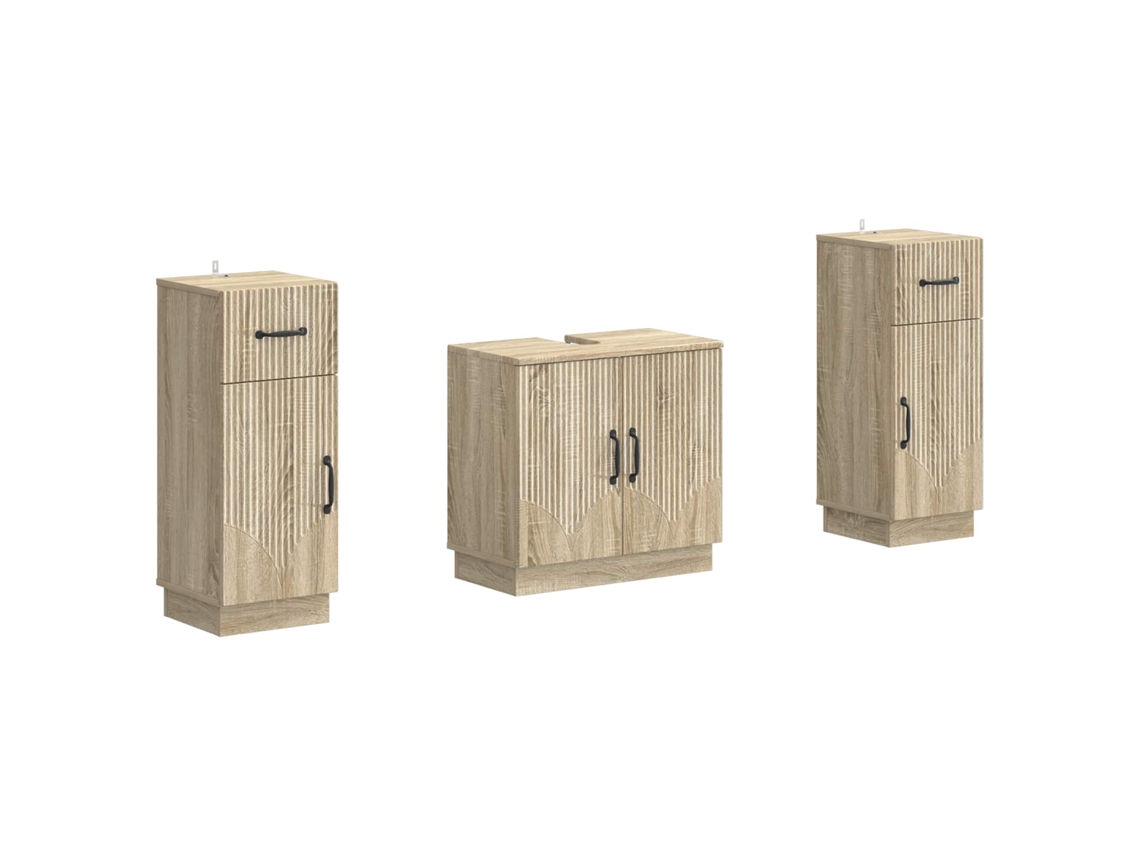 Vidaxl Conjunto De Armário De Banheiro Com 2 Peças Hoorn