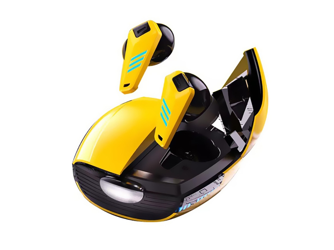 Fones De Ouvido Sem Fio Bluetooth, Bluetooth 5.2, Fones De Ouvido Sem Fio De Baixa Latência, Amarelo