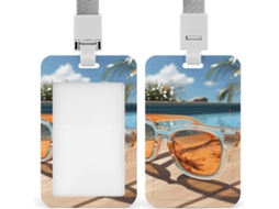 Clipe Crachá, Porta Óculos De Sol Com Estampa Desenho Animado Fofo E Cordão, Porta Crachá De Identificação, Cordão