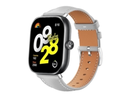 Bracelete para Xiaomi Band 9 Pro / Redmi Watch 6 / 5 Couro Preto com Textura de Tubarão Cinza XIAOMOYU