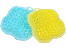 Conjunto De 2 Escovas Silicone Esfoliantes Para Cabelo E Corpo Banho Limpeza Massagem