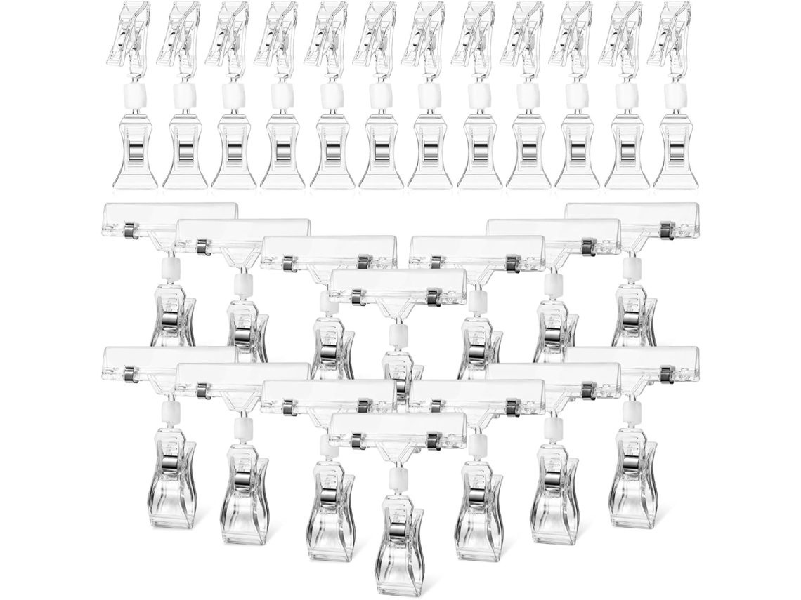 40-clips De Sinalização Dupla Face Em Aço Inoxidável, Solução Versátil Exibir Preços E Informações Em Lojas