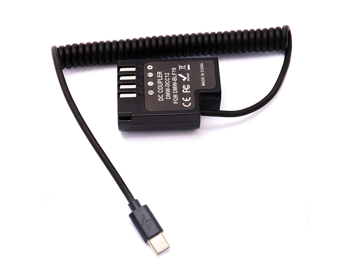 Cabo Usb Tipo C para Dmw-Dcc12 para Acoplador Dc para Câmera Gh3 Gh4 Gh5 Gh5S G9 ALLINLESS