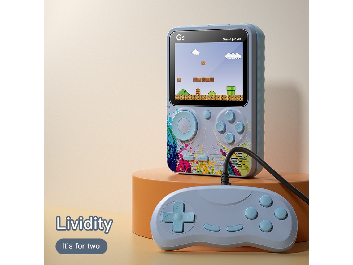 Consola De Jogos Portátil G5, 500 Jogos Clássicos Em 1, Conectividade Com Tv, Bateria Recarregável G5 Dois Jogador Sfushos (cinza)