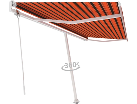 vidaXL Toldo automático independente 500x300 cm laranja e castanho