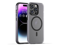 Capa Híbrida Translúcida Para Iphone 16 Pro Max - Tpu E Pc Com Magsafe | Fosca - Preta