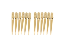 12pcs/box Grampos De Cabelo Para Estilo E Secção Em Salão De Beleza De Aço Dourado