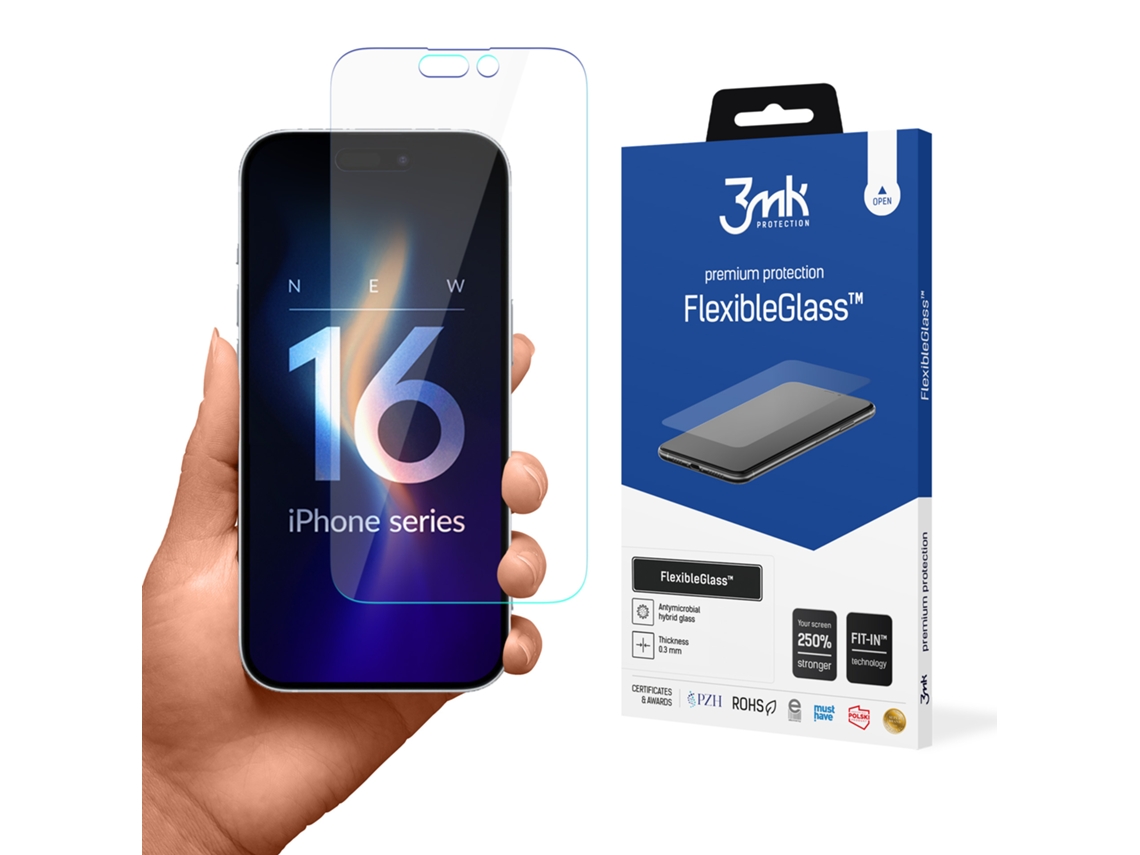 Película Protetora De Vidro Temperado 3mk Flexibleglass Para Iphone 16 Pro.