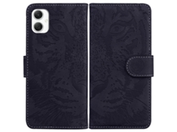 Capa De Couro Com Estampa De Tigre Em Relevo Para Samsung Galaxy A26 5g