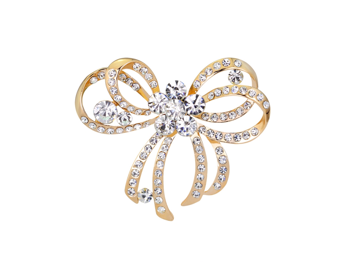 Broche Feminino Com Decoração Brilhante E Acessório De Laço