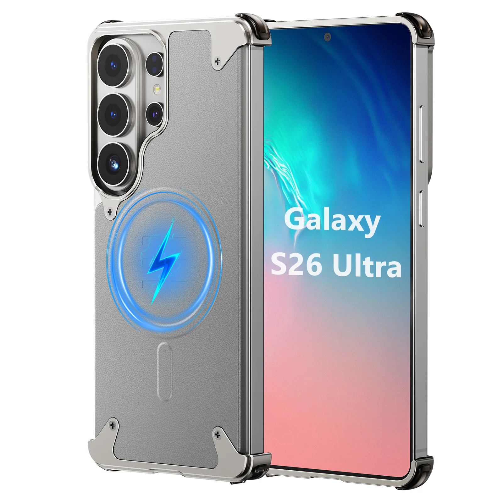 Capa De Couro Para Celular (tin Galaxy S26 Ultra), Design Ultrafino, Carregamento Sem Fio Magsafe.