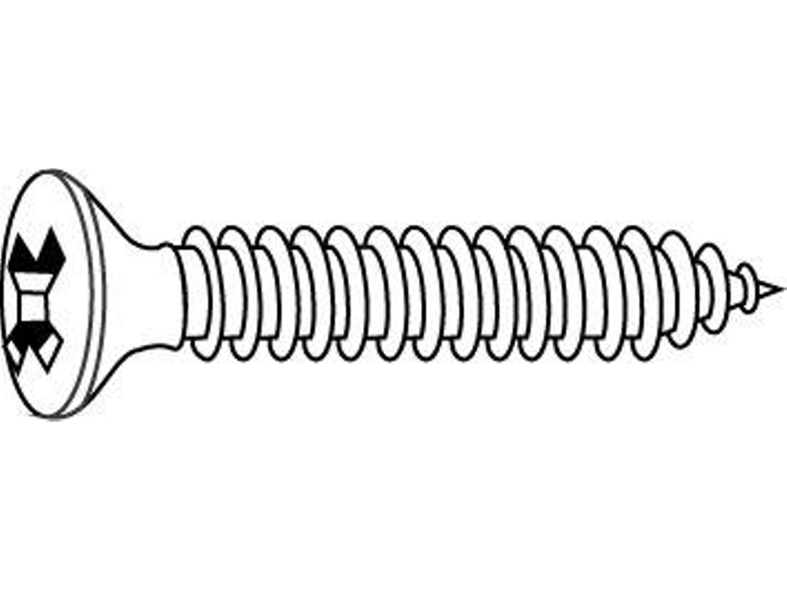 Parafuso CHEMITOOL AutoRoscante Cabeça Embeber Phillips DIN 7982 C 3,5x13 A2 Inox Passivado