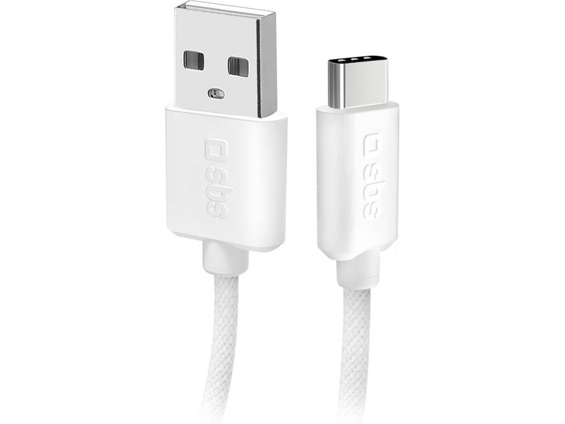 Cabo Carga SBS Tecido (Outlet Caixa Aberta - USB - Tipo C - 1.5 m - Cinzento)