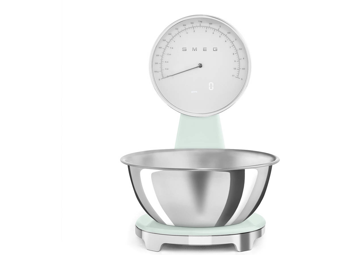 Balança de Cozinha SMEG Analógica e Digital - KSF01PGWW(Capacidade 5Kg - Precisão de 1g - Verde)