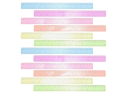 Conjunto De 12 Réguas Medição Flexíveis E Transparentes Plástico, Portáteis E Reutilizáveis, Ideais Para Casa E Escola