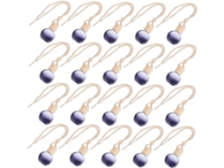 Conjunto de 20 frascos de perfume redondos e transparentes para difusão de óleos essenciais, com cordão de algodão.
