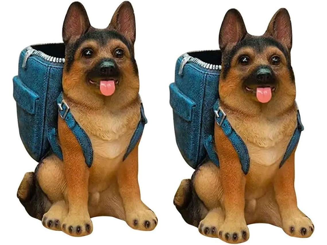 Porta Canetas Fofo Em Formato De Cachorro, Porta Pincéis De Maquiagem, Caixa Organizadora, Material Gokoco