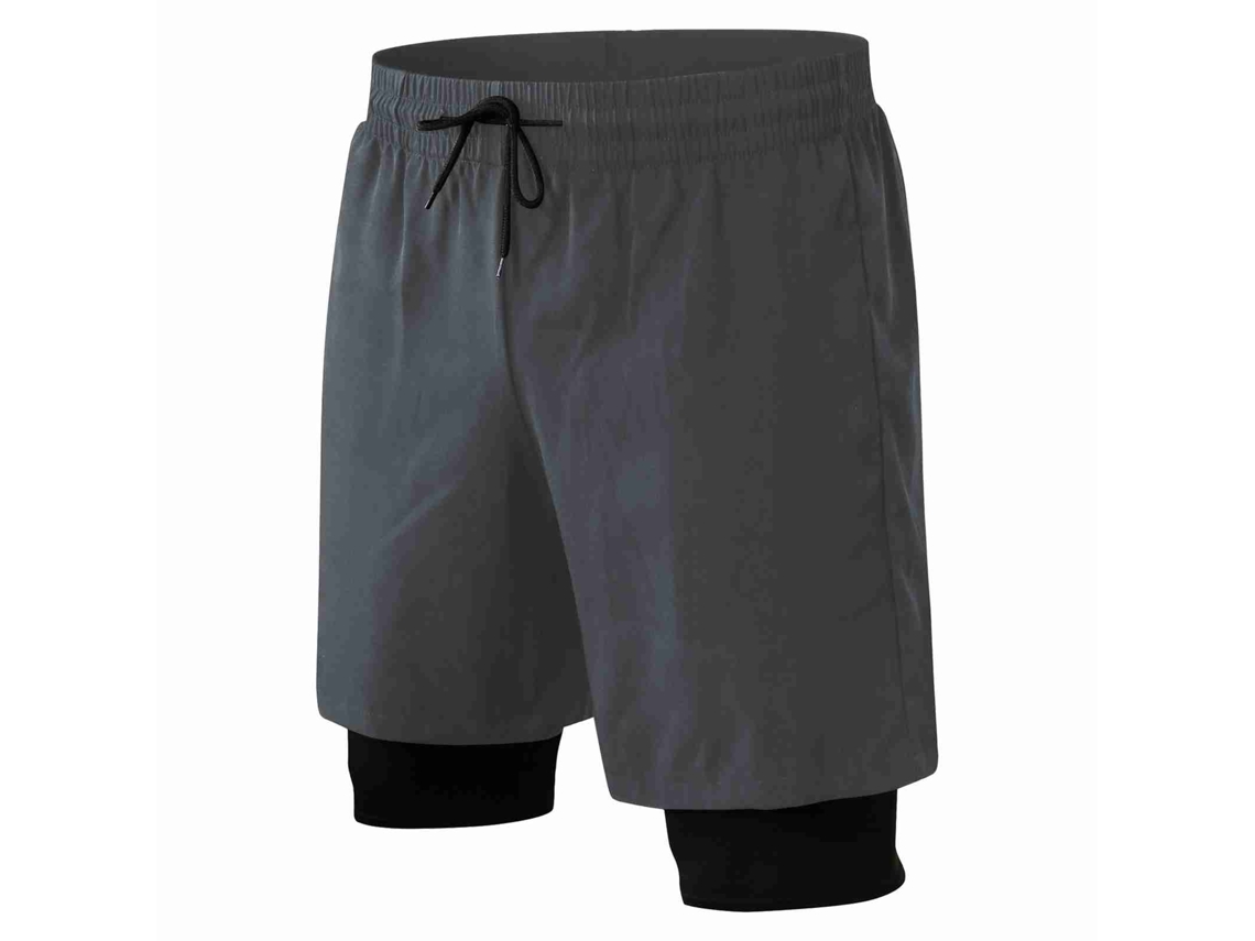 2026pantalones Cortos Deportivos Para Hombre 2 En 1 Transpirables Y Secado Rápido Con Bolsillo Para Teléfono Para Running Y Entrenamiento