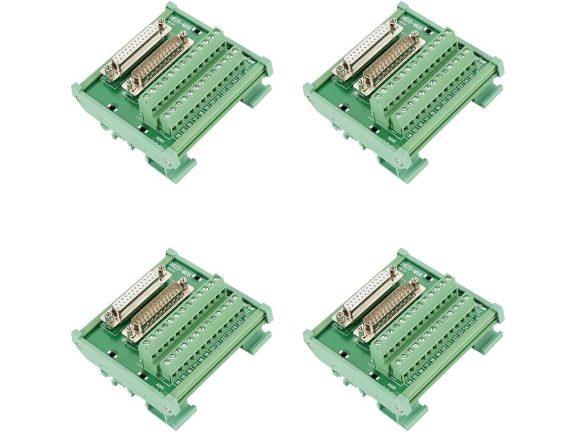 Módulo De Interface Para Trilho Din Db25 Com 4 Conectores Macho /