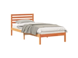 Estrutura da Cama com Cabeceira Marrom Cera em Madeira MAISON EXCLUSIVE (90x220 cm)