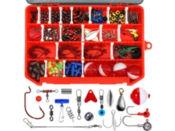 Kit De Acessórios Pesca Burko Com 263 Peças, Incluindo Anzóis Giratórios, Chumbadas E Equipamentos Para Pesca Em Água
