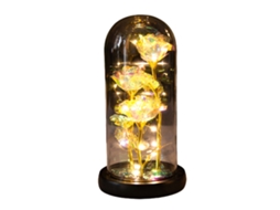 Rosa do Amor Eterno em Cúpula de Vidro, Rosas Luminosas com Cúpula de Vidro Cristalino, Presente de Rosa Artificial para Ele AQUAFORGE