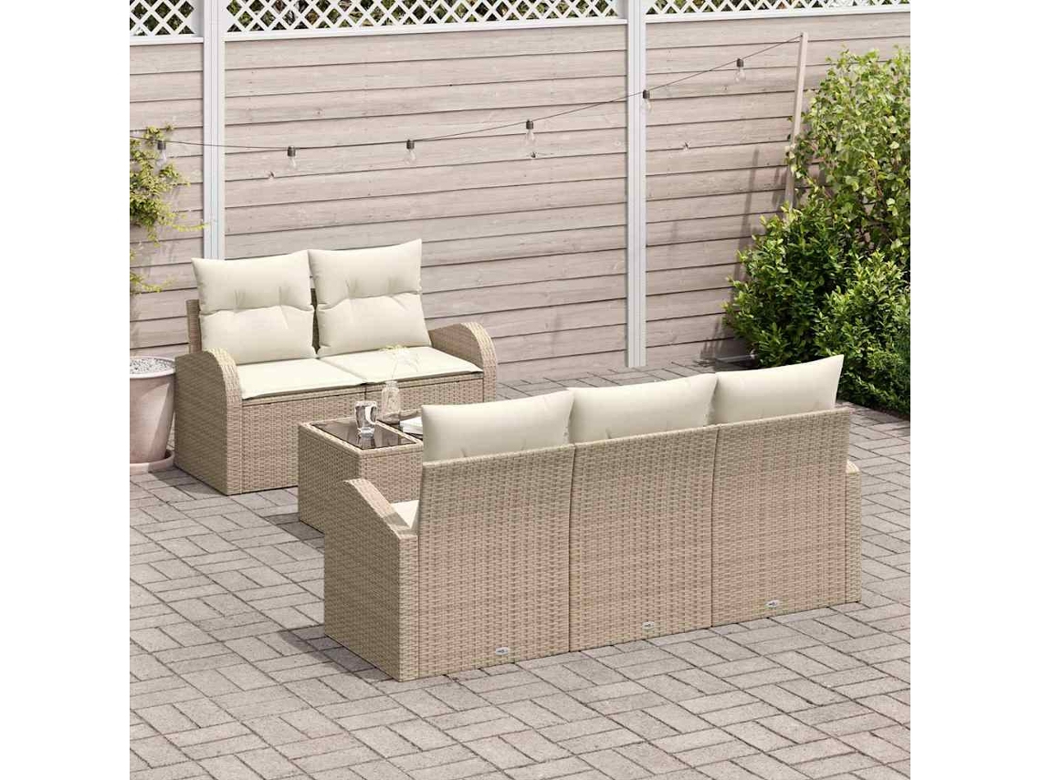 Vidaxl Conjunto De Sofá De Jardim 6 Unid. 5-número De Lugares