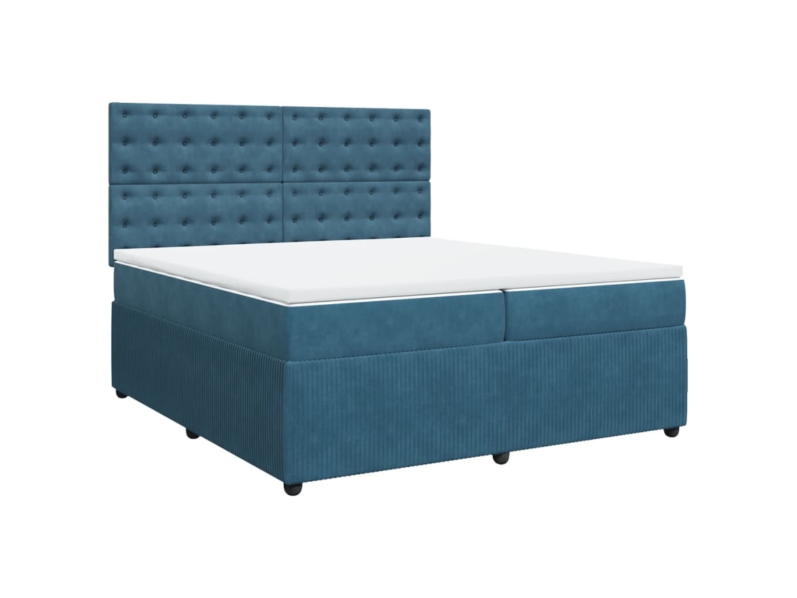 Box Spring Bed, Box Spring Beds Vidaxl Azul Veludo (200 X 200 Cm)